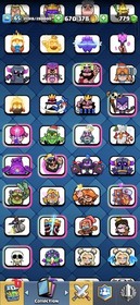 CR 65 LVL | 46 MAXED CARDS | 12K+ Trophies | 670K+ GOLD | 120 Emotes | CHEAP