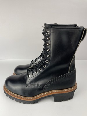 RED WING 2218 Steel Toe Black Logger Boots / Work Boots Men's 8 EE