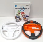 Mario Kart Wii CIB Nintendo Wii 2008 w/ 2 Steering Wheels Nerf Orange Racing Lot
