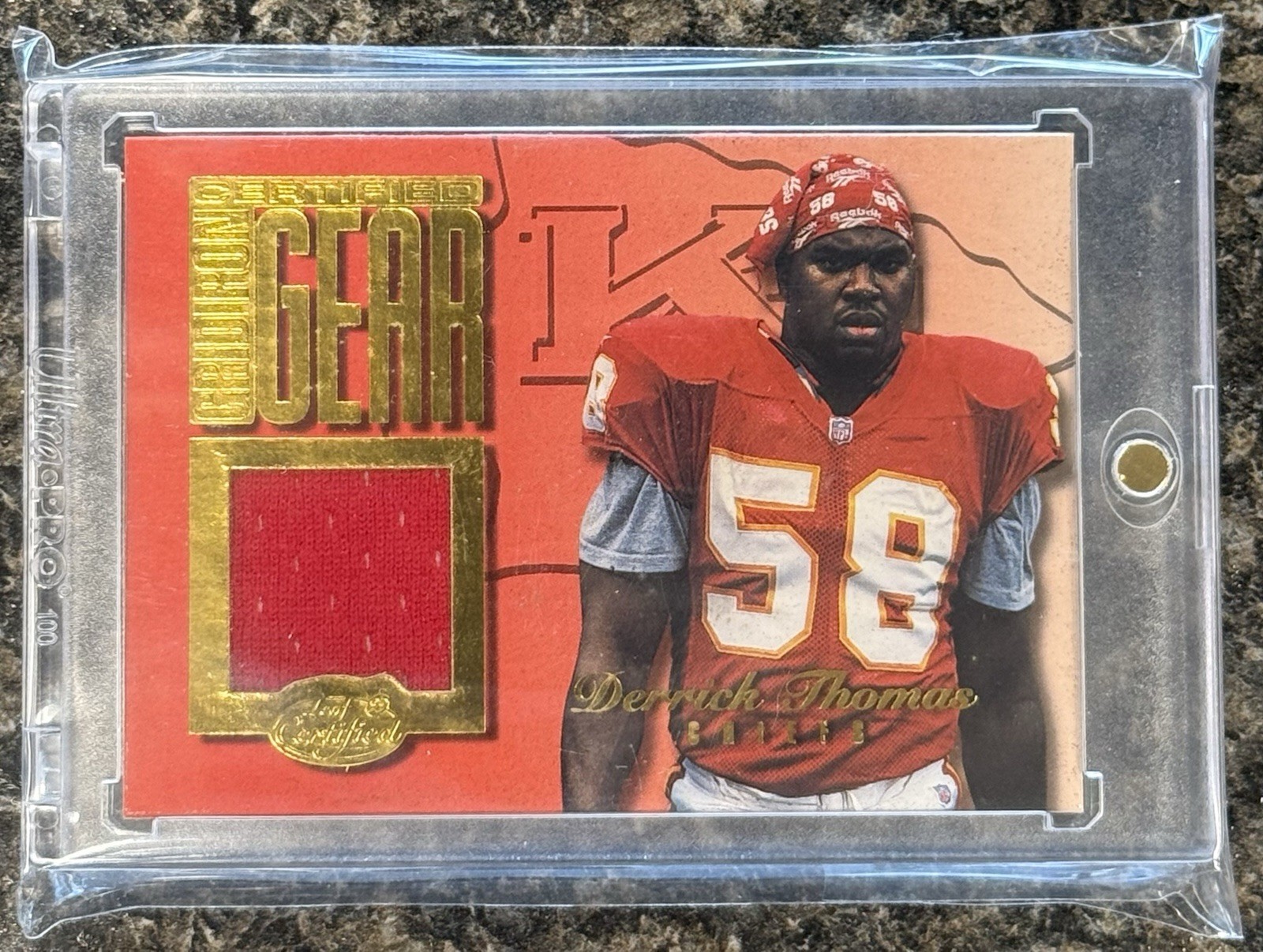 1999 Leaf Certified Gridiron Gear Derrick Thomas Chiefs Jersey #’d 233/300