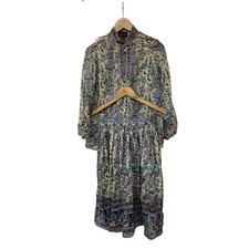 Vintage 70s Phool India Silk Block Top  Skirt Set S