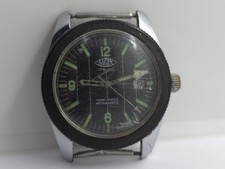 Vintage Sagem 17 Rubis Skin Diver Watch Rare Hands For Parts 