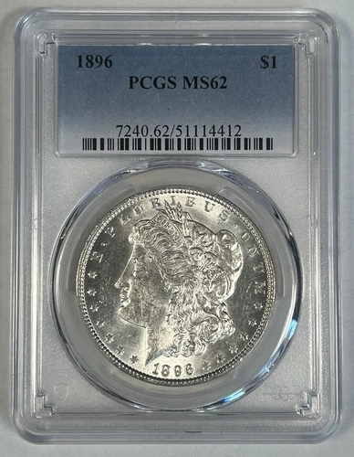 1896 Morgan Silver $1 Dollar Coin PCGS MS 62