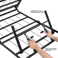 Mainstays 14" High Quad Fold Steel Platform Bed Frame, Full