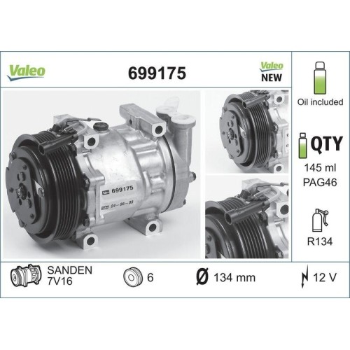 Kompressor Klimaanlage Valeo 699175 Valeo Core-Flex FüR Alfa Romeo Fiat Lancia-image