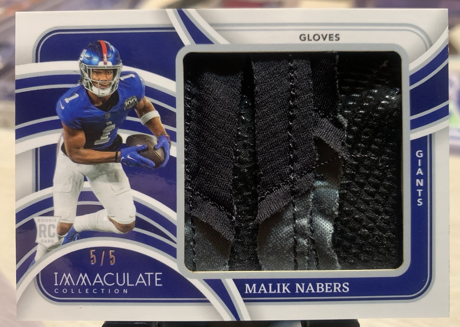 Malik Nabers Panini Immaculate Collection Rookie Jumbo Logos #RJLMNS Gloves
