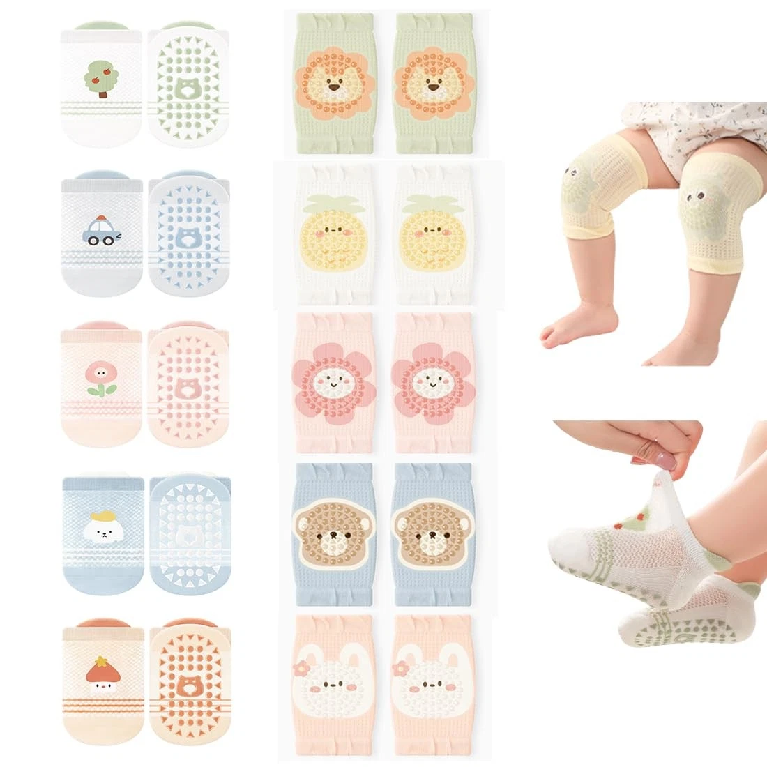 Baby Crawling Knee Pads and Socks with Anti-Slip Grips 10 Pairs Unisex Baby N...
Opens in a new wind