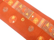 7493695: JAPANESE KIMONO JAPANESE FUKURO OBI / WOVEN FLOWER ARABESQUE