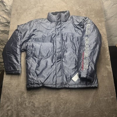 Vintage Polo Jeans Co Jacket Ralph Lauren Mens Large Gray Down Puffer Full Zip