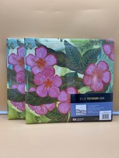 TWO Westrim Crafts 12x12 Post Bound Scrapbook Tropical Floral Pink Hibiscus.