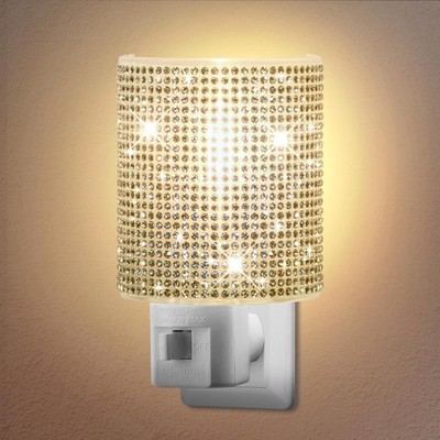 Crystal Night Light Plug-in with Swivel Plug Bling Decorative LED Bedroom E26