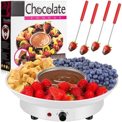 Fondue Pot Set, Chocolate Fondue Kit, Detachable Serving Trays with 4 Roastin...
