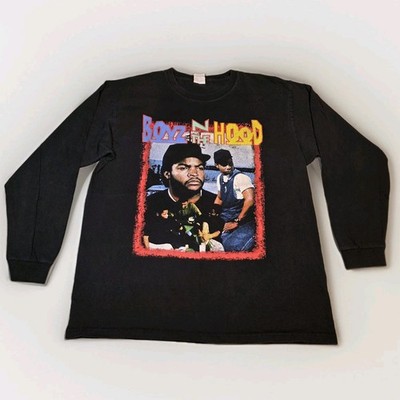 Vintage 90s Boyz In The Hood Long Sleeve Shirt Black Double Sided