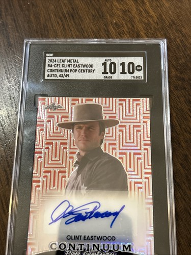 2024 Leaf Pop Century Continuum auto Red Clint Eastwood 43/49 SGC 10/10 - Picture 3 of 5