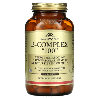Solgar, B-Komplex ''100'', 250 Tabletten, Ablaufdatum: 08/2028