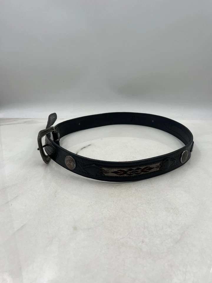 Cinturón Wrangler Para Hombres 34-36 Cuero Tooled Concho Western Southwestern 6597-021 Foto 2 de 4