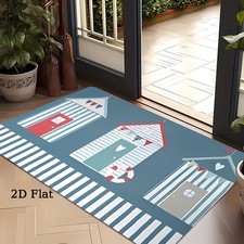 Nautical Beach House Doormat Non-Slip Absorbent Front Door Entryway Rug