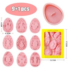Set 10 Stampi Per Biscotti Pasquali 3D In Plastica – Formine Per Uova E Dolcetti, Per Impasti, Fondente E Cioccolato