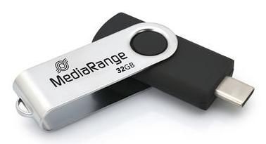 MediaRange MR1952 USB Flash Drive 32Gb Type-C 3.2 Gen 1 (3.1 1) Black, Sil ~E~