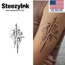 SteezyInk temporary tattoo The Modern Heart last upto 2 weeks 4 x 7 inch