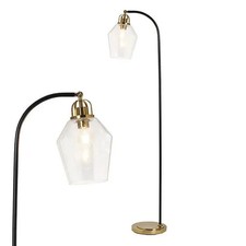 BHS Saskia Bubble Glass Arc Satin Brass Floor Lamp