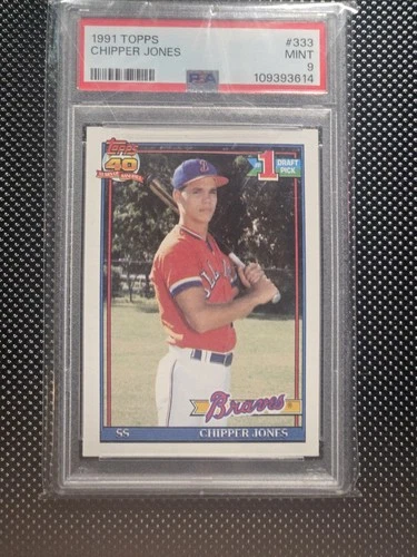 🔥 CHIPPER JONES ROOKIE PSA 9 1991 TOPPS #333 ICONIC RC!