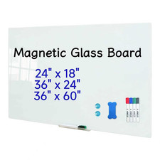 Develop Magnetic Glass Whiteboard 24 X 18 Inches 60 X 45 Cm Small Tempered