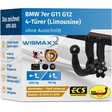 ANHÄNGERKUPPLUNG abnehmbar für BMW 7er G11 G12 15-19 +13pol E-Satz ABE
