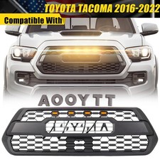 Black Front Grille Bumper Grill Fit For Toyota Tacoma 2016-2022 With Led Lights Black Front Grille Bumper Grill Fit For Toyota Tacoma 2016-2022 With Led Lights
