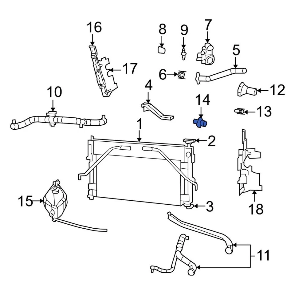 For Dodge Avenger 2013-2014 Dodge 68676480AA Engine Coolant Thermostat - Image 2 of 2
