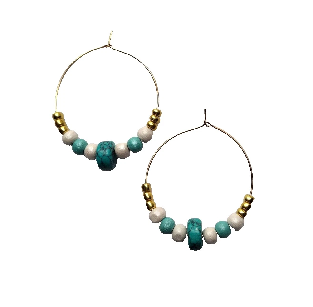 Pendientes de Moda Aro Piedra Howlite