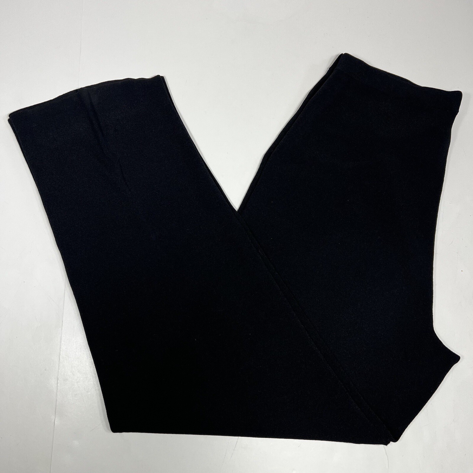 Chicos Ribbed Knit Stretch Solid Black Pull On Pa… - image 9