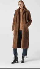 Whistles Erika Teddy Shearling Sheepskin Leather Coat Rrp £1800 New