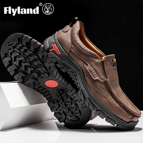 FLYLAND Men Fashion Vintage Chukka Leather Ankle Boots Handmade Casual Loafers  - Bild 13 von 49