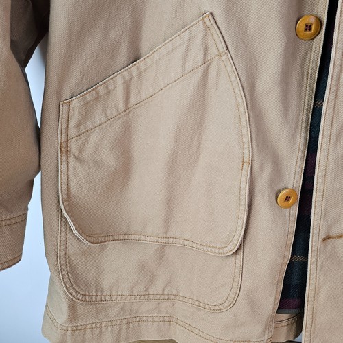 LL Bean Jacket Mens XL Chore Barn Coat Wool Liner Original Field Work Wear Beige - Picture 5 of 13
