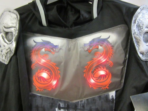 Kids Light-Up Iron Skull Ninja Halloween Costume Jumpsuit and Mask Size Large - Picture 6 of 6