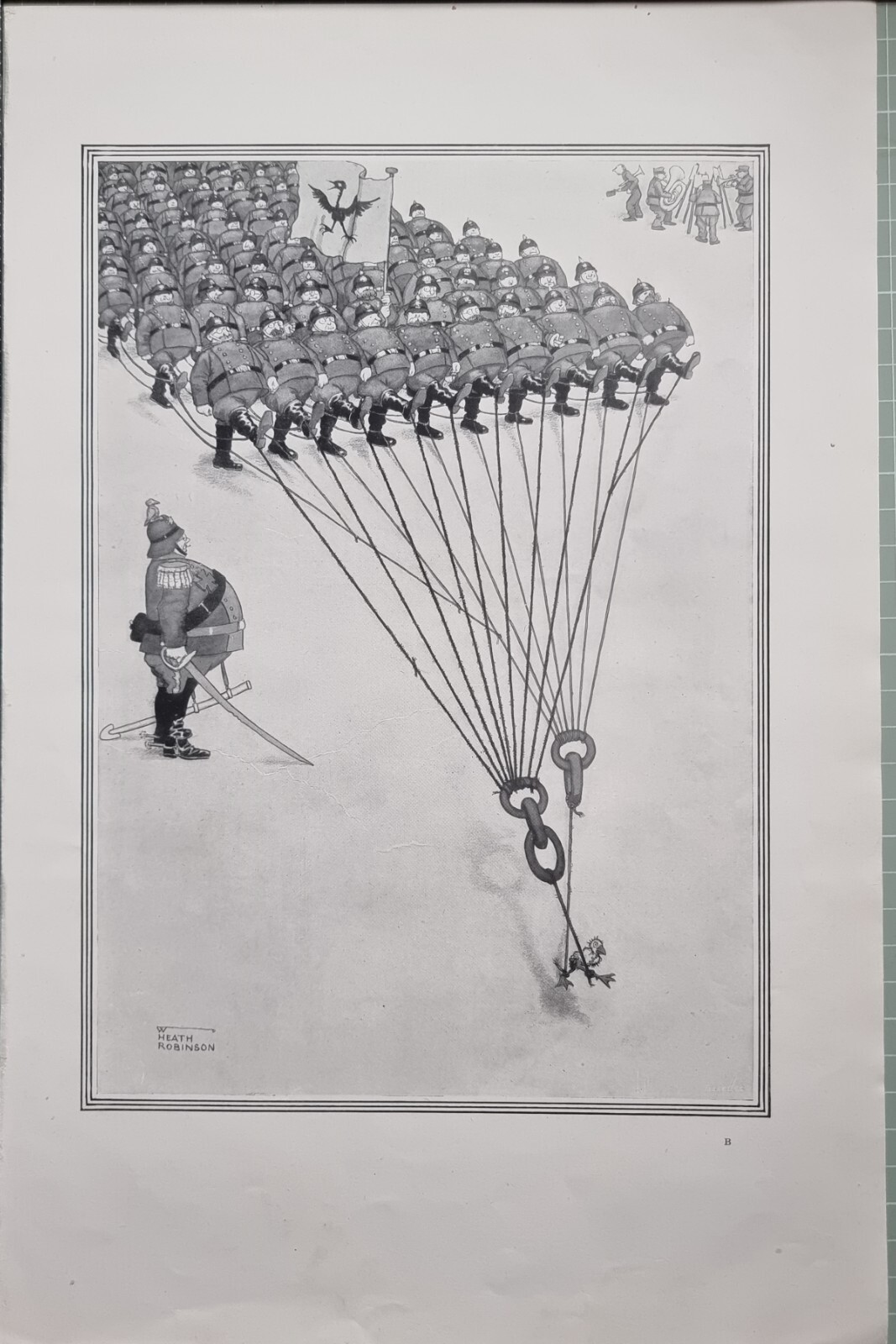 Sign Lesson Cartoon 1915 WW1 HEATH ROBINSON PRINT NACH PARIS ! FIRST LESSONS IN THE GOOSE ...
