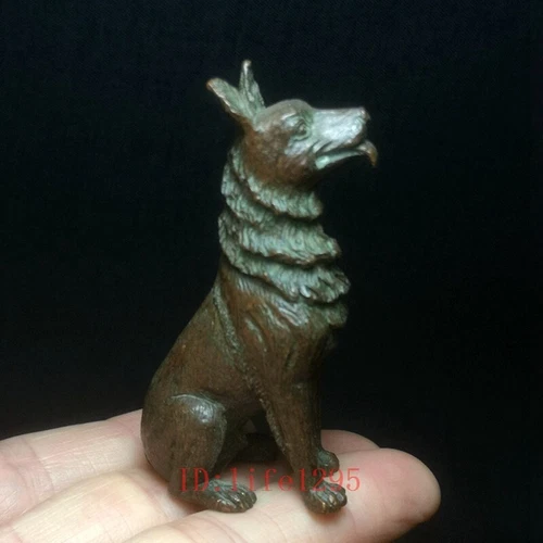 chinese Bronze Carving dog Figurine Statue gift Collection H6.5 CM not antique - Picture 5 of 9