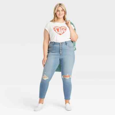 Plus Size Women's High-Rise Skinny Jeans Universal Thread