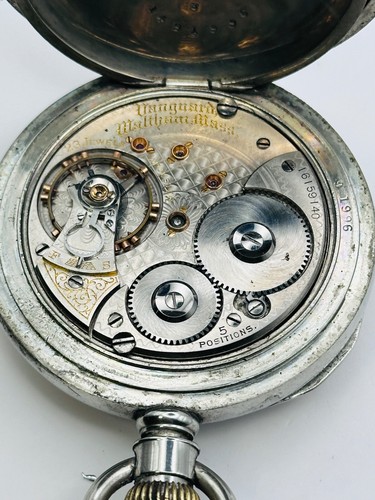 1907 WALTHAM VANGUARD - 18 SIZE, 23 JEWEL - RAILROAD GRADE POCKET WATCH RUNNING - Picture 19 of 21