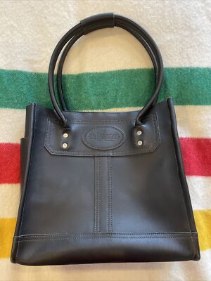 JW Hulme Leather Tote Black Made In USA EUC