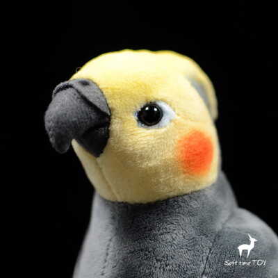 FRANKIEZHOU Realistic Gray Cockatiel Stuffed Animal - Soft Bird Plush Toy For Kids & Collectors