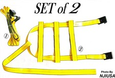 Set Of 2 Tow Dolly Straps Basket Strap W Flat Hook Heavy Duty Yellow Car Tire