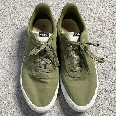Adidas Vulc Raid3r Mens 11.5 Skateboarding Shoes Athletic Olive Sneakers GW8358
