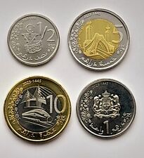 Morocco Coin set of 4 pcs. 1/2, 1, 5, 10 Dirhams NEW 2023-2024 UNC