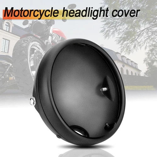 Universal 7Inch Motorcycle LED Headlight Shell Metal Housing Cover Trim Headlamp - Picture 2 of 10