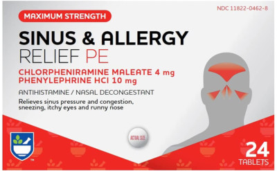 Rite Aid Sinus & Allergy Relief PE Tablets, Maximum Strength- 24 Count | Antihis