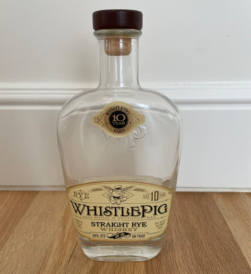 WhistlePig 10 Year Old Straight Rye Whiskey Empty Bottle Whistle Pig