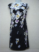 LAUREN RALPH LAUREN - Women's Dress - Black Floral Print Sheath - Size 4 P