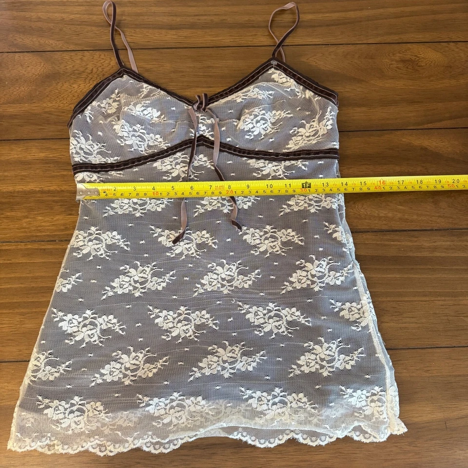 Винтажный Y2K George Cottagecore Babydoll кружева Майка размер маленький - Изображение 4 из 4